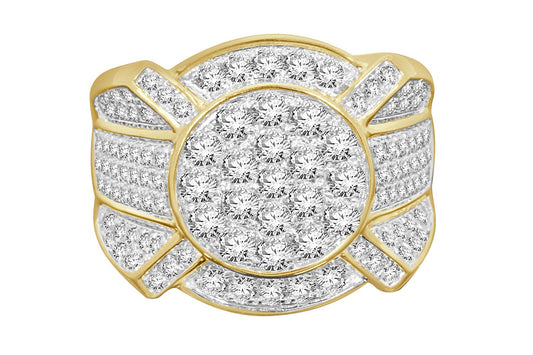 10K YELLOW GOLD 3 CARAT MENS REAL DIAMOND ENGAGEMENT WEDDING PINKY RING BAND