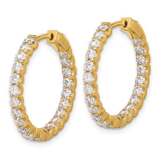 Herco 18K Diamond Round Hinged Hoop Earrings