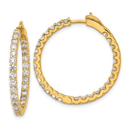 Herco 18K Diamond Round Hinged Hoop Earrings