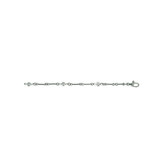 Herco 18K White Gold Diamond Textured 7.25 inch Bracelet