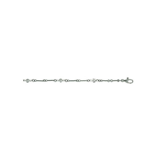 Herco 18K White Gold Diamond Textured 7.25 inch Bracelet