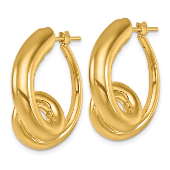 Herco 18K Polished and Textured Fancy Twist Hoop Earrings