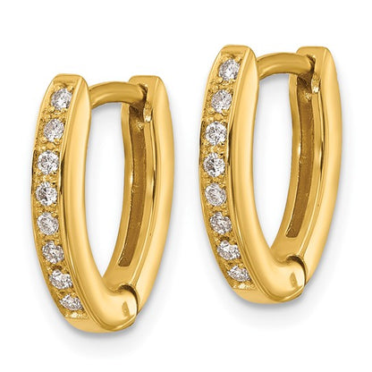 Herco 18K Polished Diamond Hinged Hoop Earrings