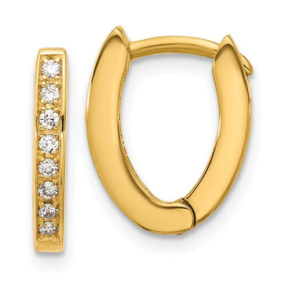 Herco 18K Polished Diamond Hinged Hoop Earrings