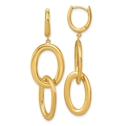 Herco 18K Polished Double Oval Huggie Hoop Dangle Earrings