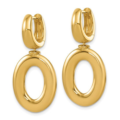 Herco 18K Polished Oval Huggie Hoop Dangle Earrings