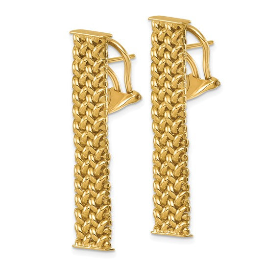 Herco 18K Polished Woven Bar Post Dangle Earrings