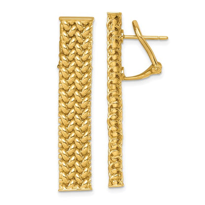 Herco 18K Polished Woven Bar Post Dangle Earrings