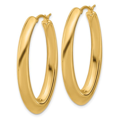 Herco 18K Polished Oval Hoop Earrings