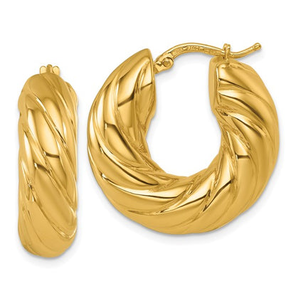 Herco 18K Polished and Twisted Hoop Earrings