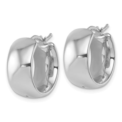 Herco 18K White Gold Polished 20mm Hoop Earrings