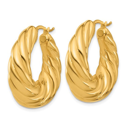 Herco 18K Polished and Twisted Hoop Earrings