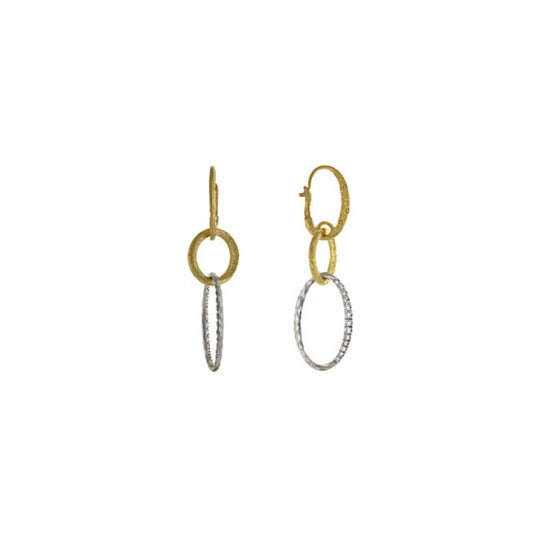 Herco 18K W and Y Earring Textured