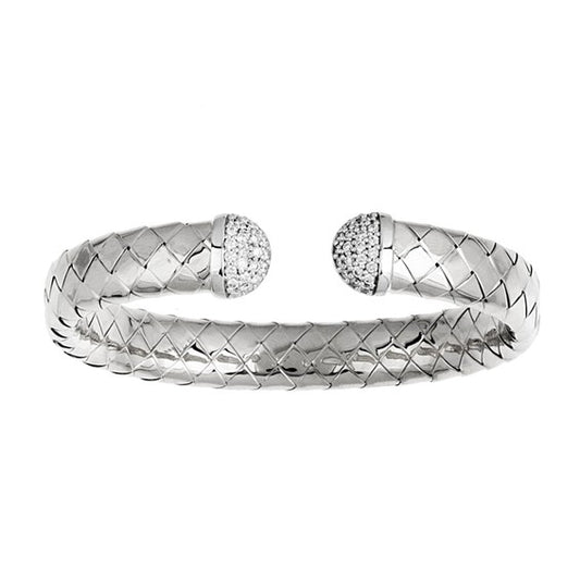 Herco 18K White Gold High Polish Woven Cuff