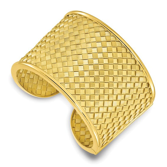 Herco 18K Gold Basket Weave Cuff