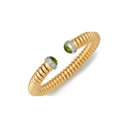 Herco 18K Gold Cuff with Green Tourmalin