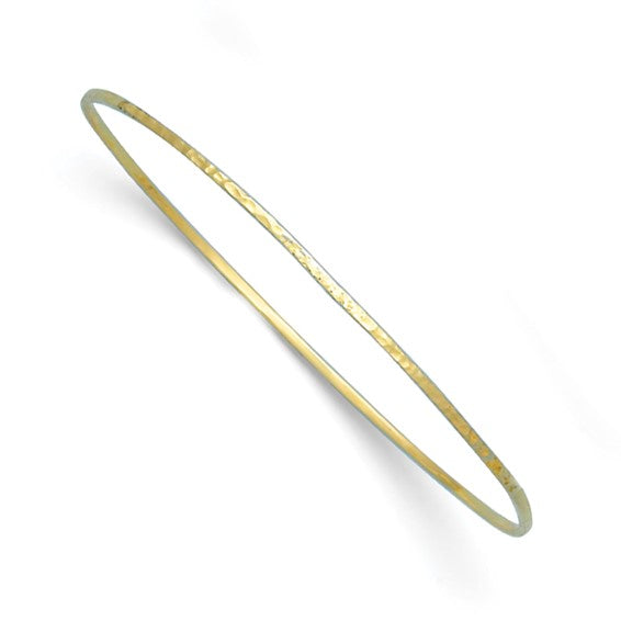 Herco 18K Solid Hammered 1.5mm Slip-on Bangle