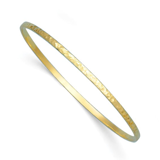 Herco 18K Solid Hammered 2.7mm Slip-on Bangle