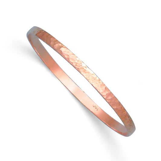 Herco 18K Rose Gold Solid Hammered Slip-on Bangle