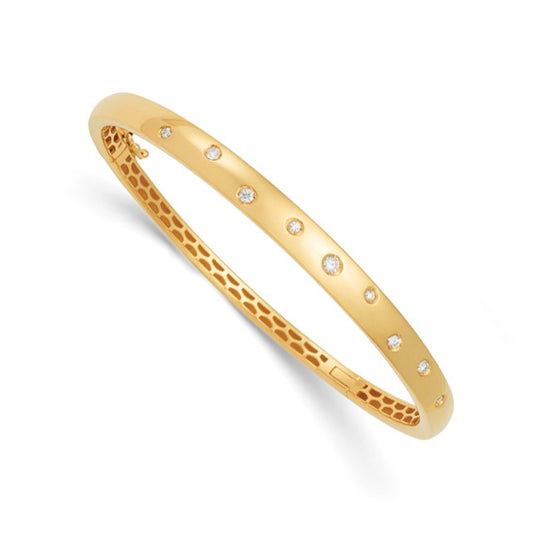 Herco 18K Diamond Hinged Bangle