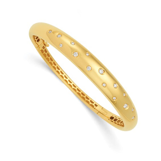 Herco 18K Diamond Hinged Bangle