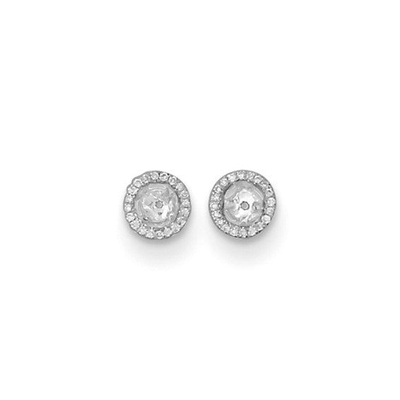 Herco 18K White Gold Diamond Earring Jackets