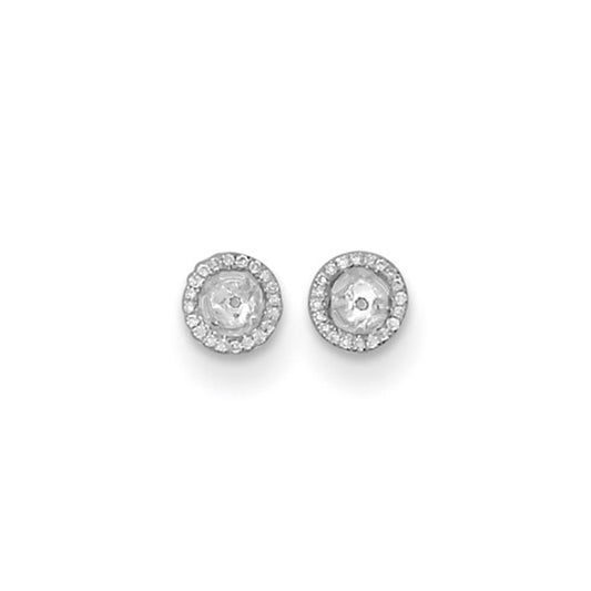 Herco 18K White Gold Diamond Earring Jackets