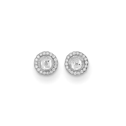 Herco 18K White Gold Diamond Earring Jackets