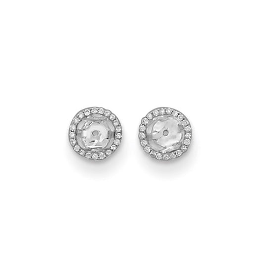 Herco 18K White Gold Diamond Earring Jackets