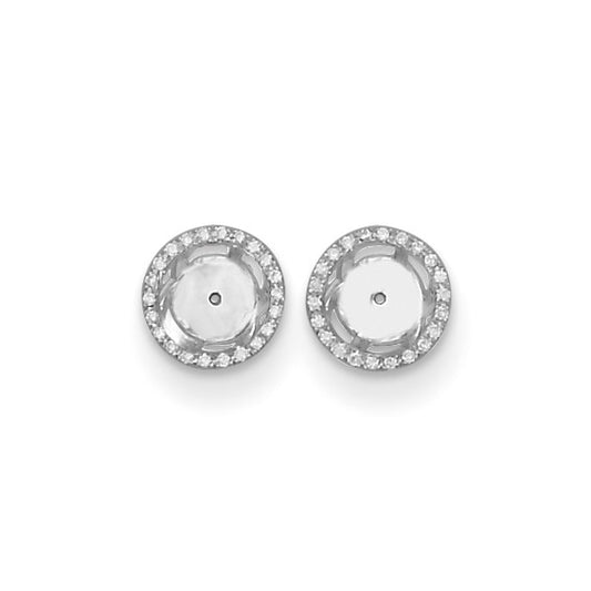 Herco 18K White Gold Diamond Earring Jackets