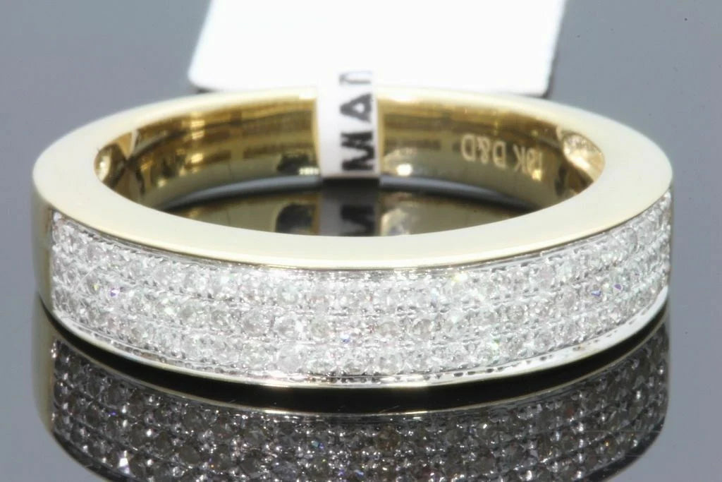 10K YELLOW GOLD .60 CARAT DIAMOND MEN WEDDING BAND BRIDAL ENGAGEMENT RING PINKY