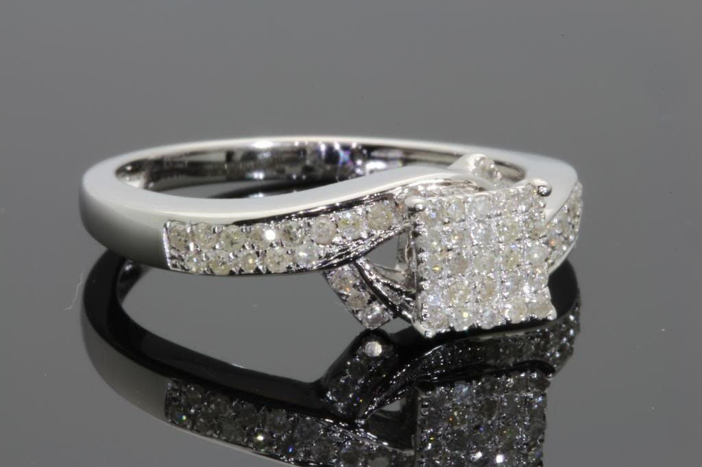.40 CARAT WOMENS STERLING SILVER REAL DIAMOND ENGAGEMENT BRIDAL WEDDING RING