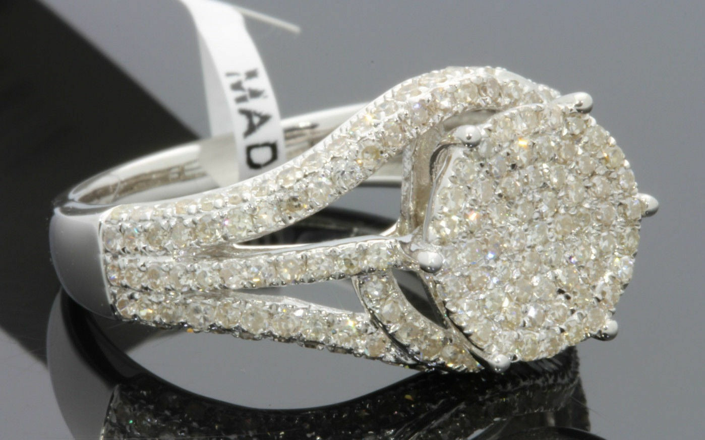 1.25 CARAT REAL GENUINE DIAMONDS WOMENS STERLING SILVER RHODIUM ENGAGEMENT WEDDING RING