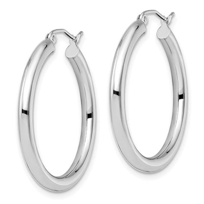 Leslie's 14K White Gold Polished Hoop Earrings