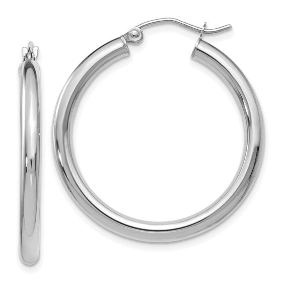 Leslie's 14K White Gold Polished Hoop Earrings