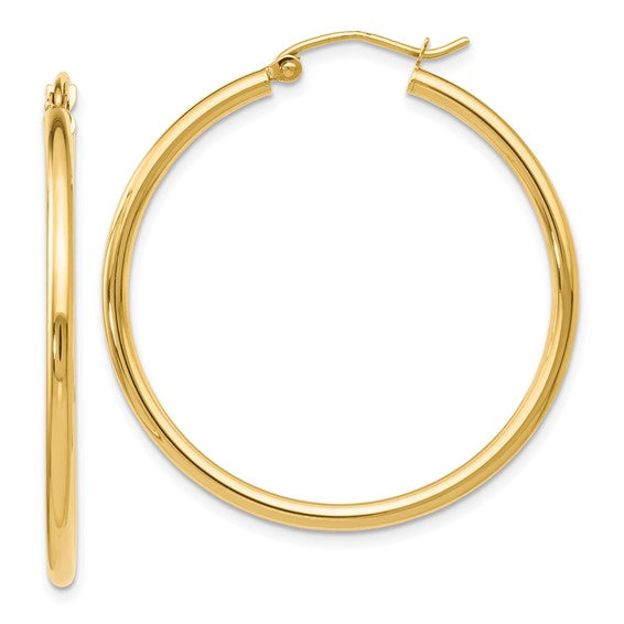 Leslie's 14K Polished 2x35mm Hoop Earrings