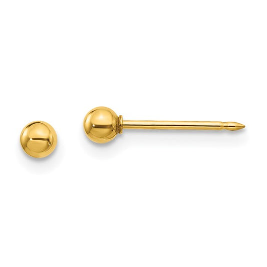 Inverness 18k 3mm Ball Post Earrings