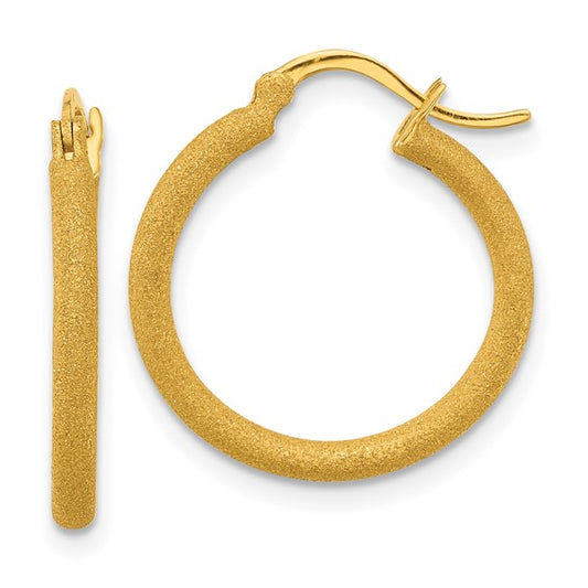 Herco 24K Laser-cut 2 x 19.25mm with 18k Post Hoop Earrings