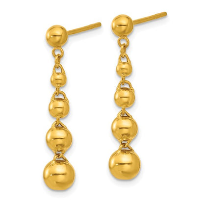 Herco 24K Polished Graduated Beads with Au900 Back and Post Dangle Earrings