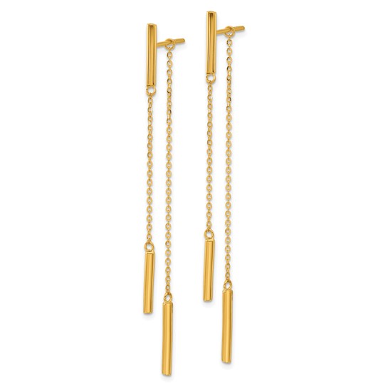 Herco 24K Polished Double Bar with Au900 Back and Post Dangle Earrings