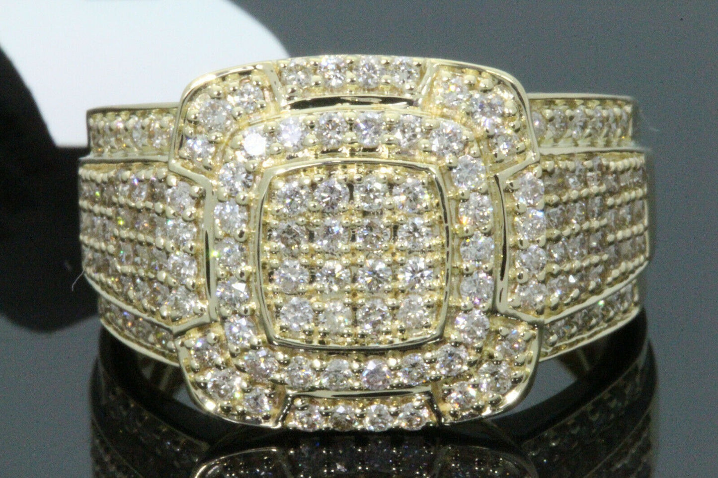 10K SOLID YELLOW GOLD 1.75 CARAT REAL DIAMOND ENGAGEMENT RING WEDDING PINKY BAND