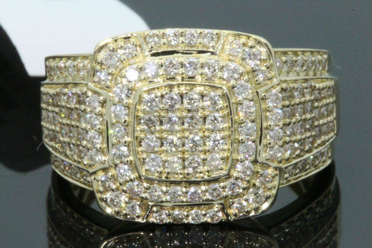 10K SOLID YELLOW GOLD 1.75 CARAT REAL DIAMOND ENGAGEMENT RING WEDDING PINKY BAND