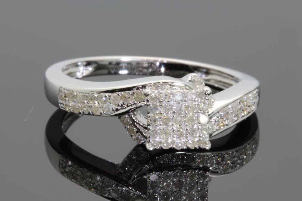 .40 CARAT WOMENS STERLING SILVER REAL DIAMOND ENGAGEMENT BRIDAL WEDDING RING