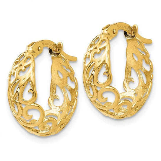 Leslie's 14K Polished Hinged Hoop Earrings