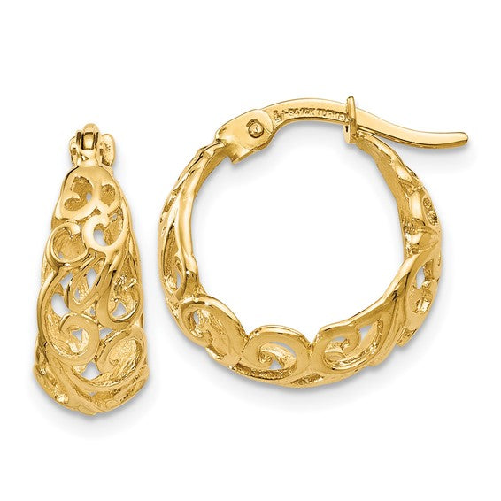 Leslie's 14K Polished Hinged Hoop Earrings