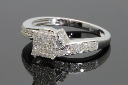 .40 CARAT WOMENS STERLING SILVER REAL DIAMOND ENGAGEMENT BRIDAL WEDDING RING