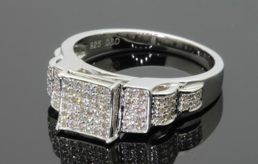 .50 CARAT 100% GENUINE DIAMONDS WOMEN STERLING SILVER ENGAGEMENT WEDDING RING