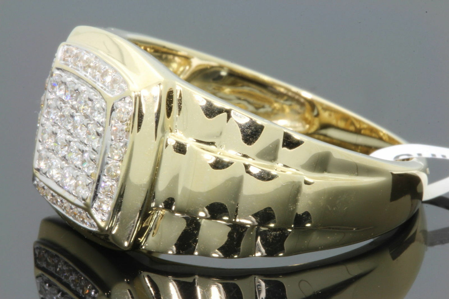 10K YELLOW GOLD .50 CARAT MENS REAL DIAMOND ENGAGEMENT WEDDING PINKY RING BAND