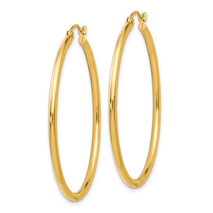 Leslie's 14K 2x40mm Polished Hoop Earrings