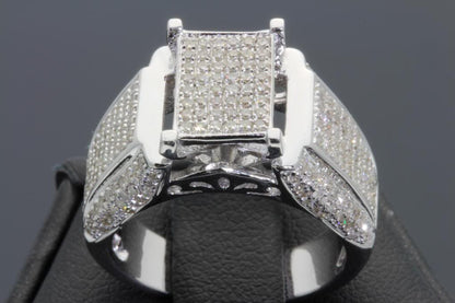 1.25 CARAT REAL DIAMOND STERLING SILVER ENGAGEMENT BRIDAL WEDDING RING